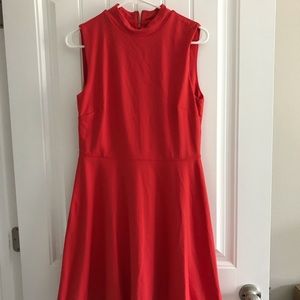 coral high neck dress